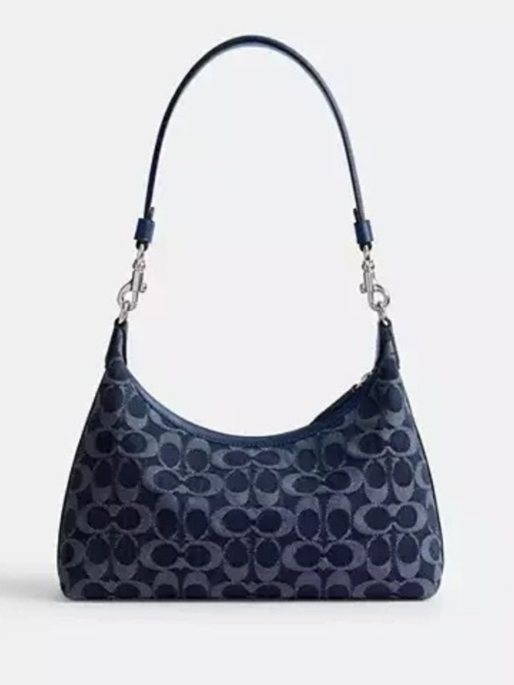 Coach Navy Signature Jacquard Chain Shoulder Bag - Picture 3 of 9